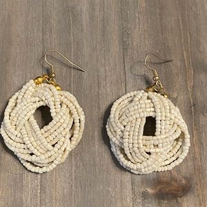Off white beaded earrings